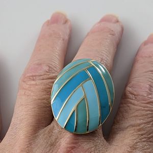 Oval Mixed Blue ring